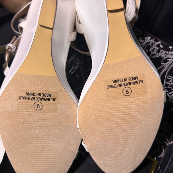 Lilian NIB White‎ Studded Wedges Sz 6 - Picture 5 of 5